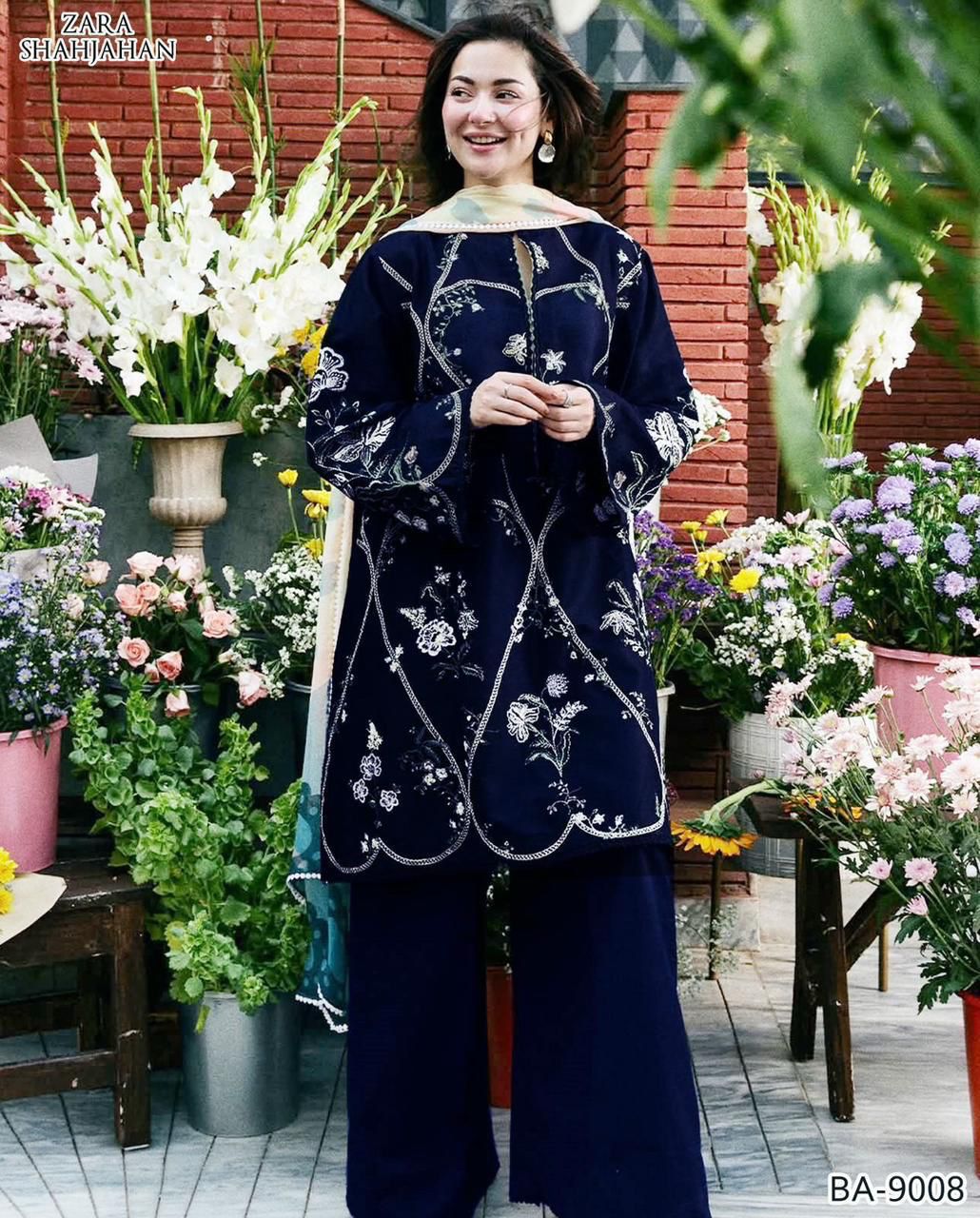 Women’s Winter Collection – MIX Brand Dhanak Embroidered 2PC Suit with Dyed Trouser