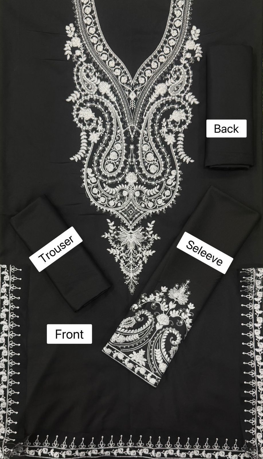 Women’s Winter Collection – MIX Brand Dhanak Embroidered 2PC Suit with Dyed Trouser