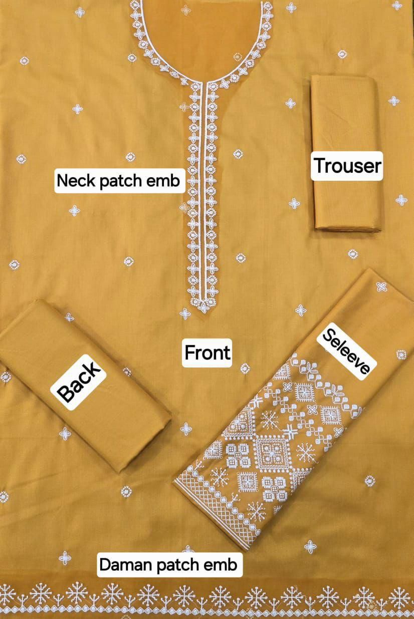 Women’s Winter Collection – MIX Brand Dhanak Embroidered 2PC Suit with Dyed Trouser