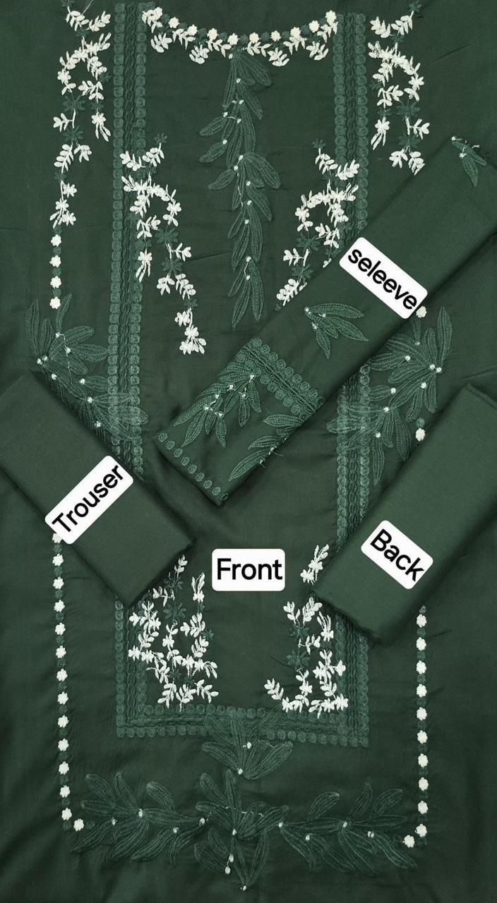 Women’s Winter Collection – MIX Brand Dhanak Embroidered 2PC Suit with Dyed Trouser