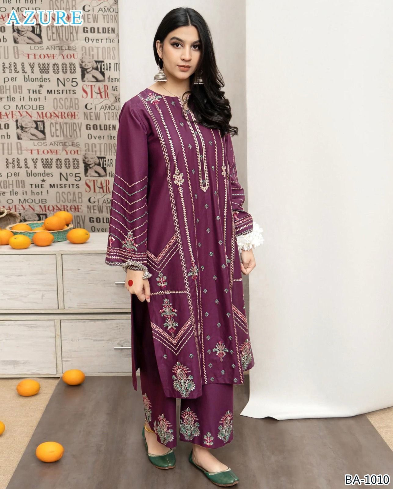 Women’s Winter Collection – MIX Brand Dhanak Embroidered 2PC Suit with Dyed Trouser