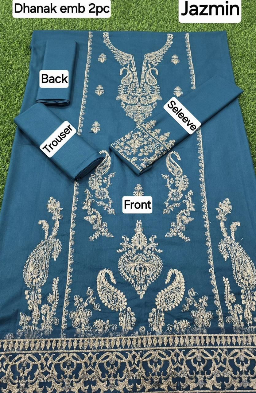 Women’s Winter Collection – MIX Brand Dhanak Embroidered 2PC Suit with Dyed Trouser