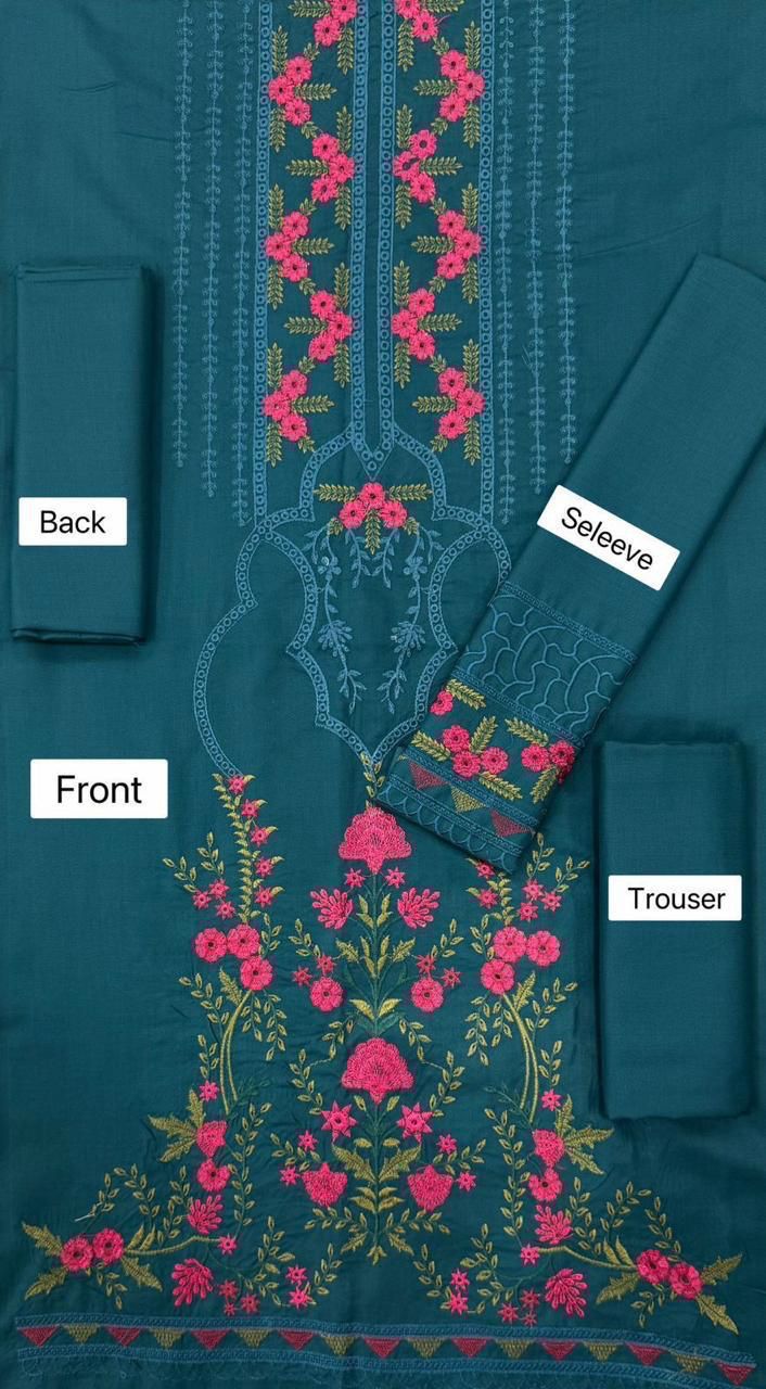 Women’s Winter Collection – MIX Brand Dhanak Embroidered 2PC Suit with Dyed Trouser