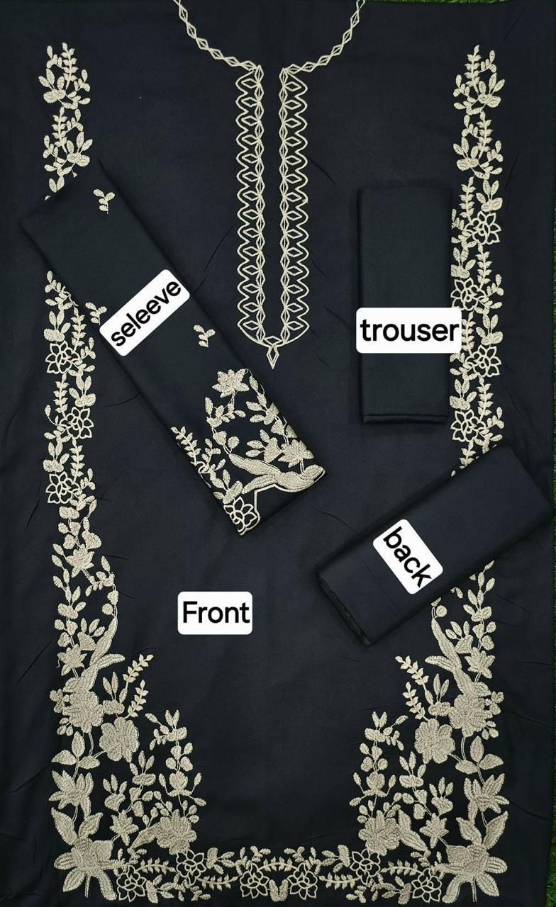 Women’s Winter Collection – MIX Brand Dhanak Embroidered 2PC Suit with Dyed Trouser
