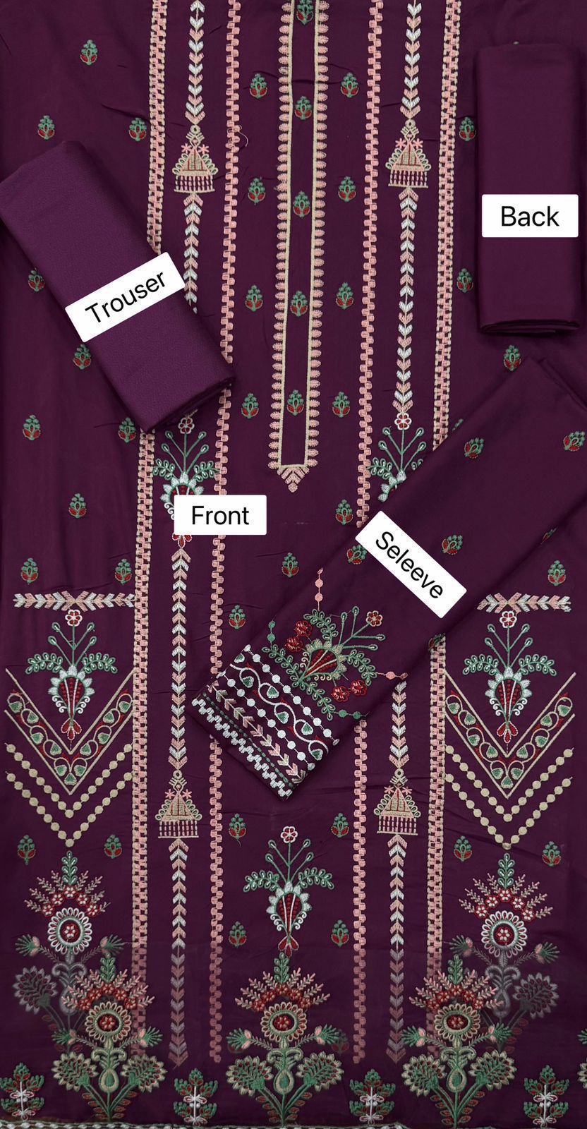 Women’s Winter Collection – MIX Brand Dhanak Embroidered 2PC Suit with Dyed Trouser