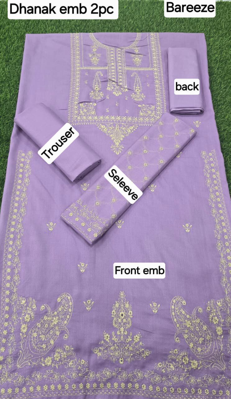 Women’s Winter Collection – MIX Brand Dhanak Embroidered 2PC Suit with Dyed Trouser