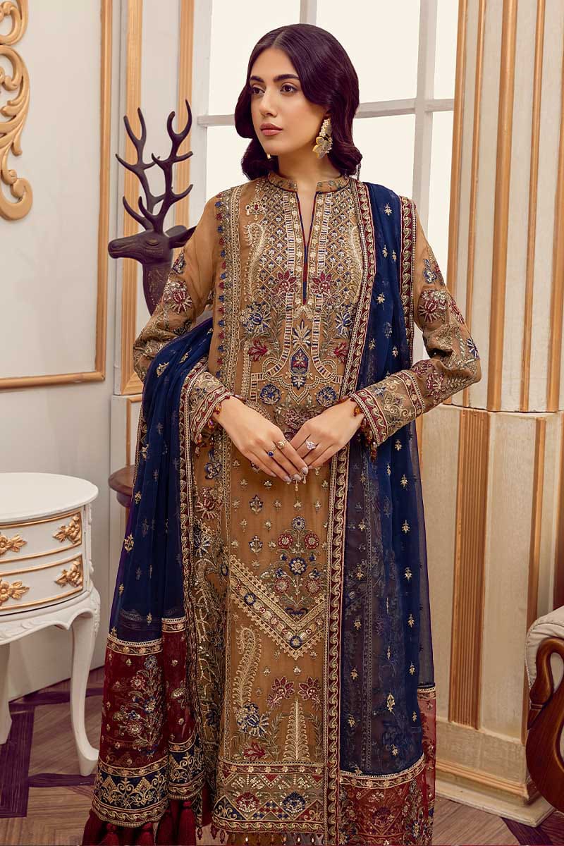 Adan Libas Organza Embroidered Party Wear Luxury Unstitched 3PC Suit