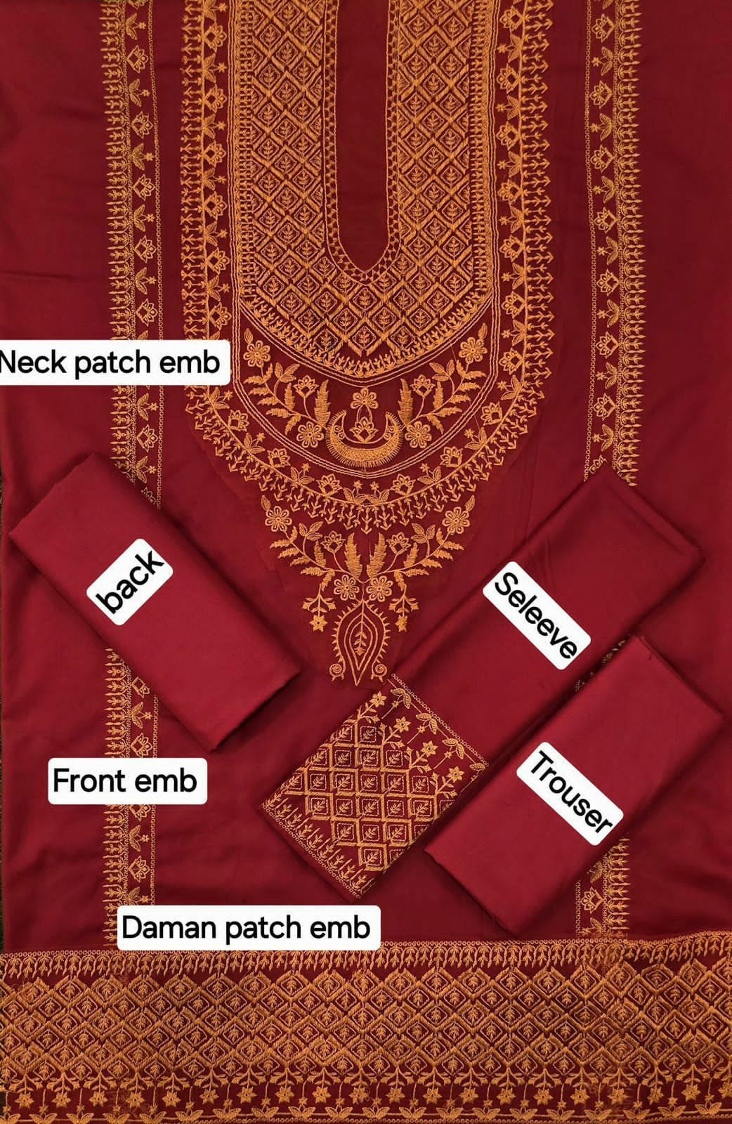 Women’s Winter Collection – MIX Brand Dhanak Embroidered 2PC Suit with Dyed Trouser