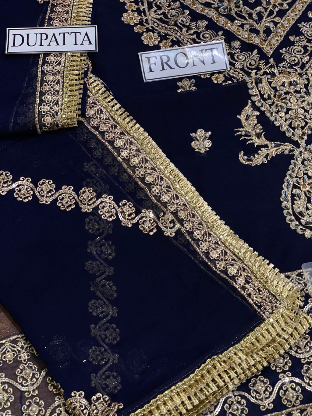 Asim Jofa Chiffon Embroidered Hand Embellished Luxury Unstitched 3PC Suit – Noor Mart