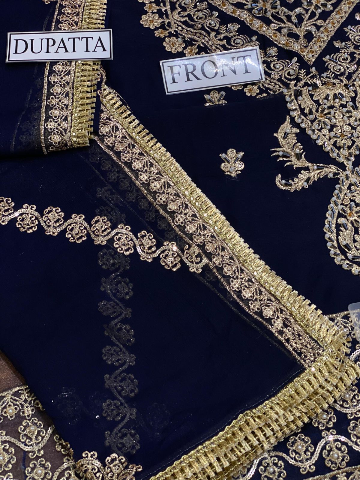 Asim Jofa Chiffon Embroidered Hand Embellished Luxury Unstitched 3PC Suit – Noor Mart