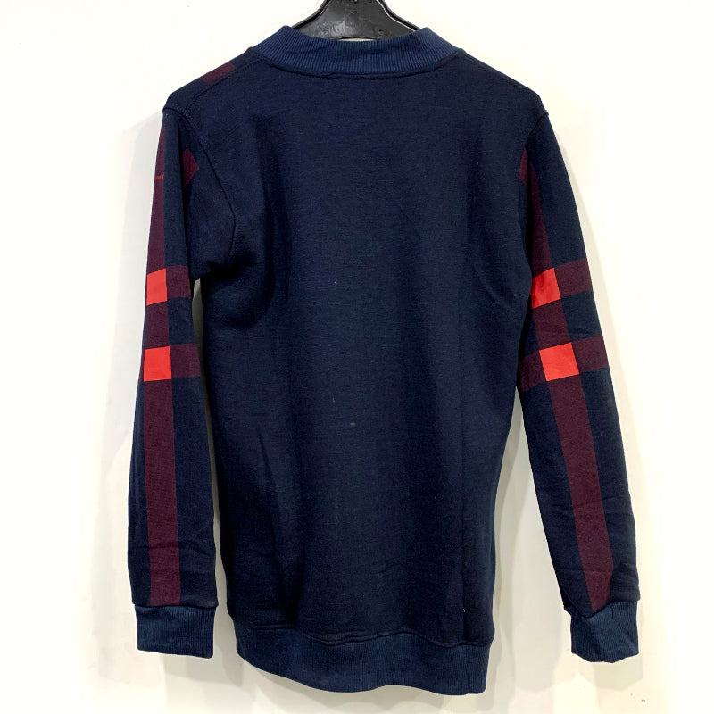 Men’s Classic Check Print Fleece Zipper Jacket – Casual Winter Wear