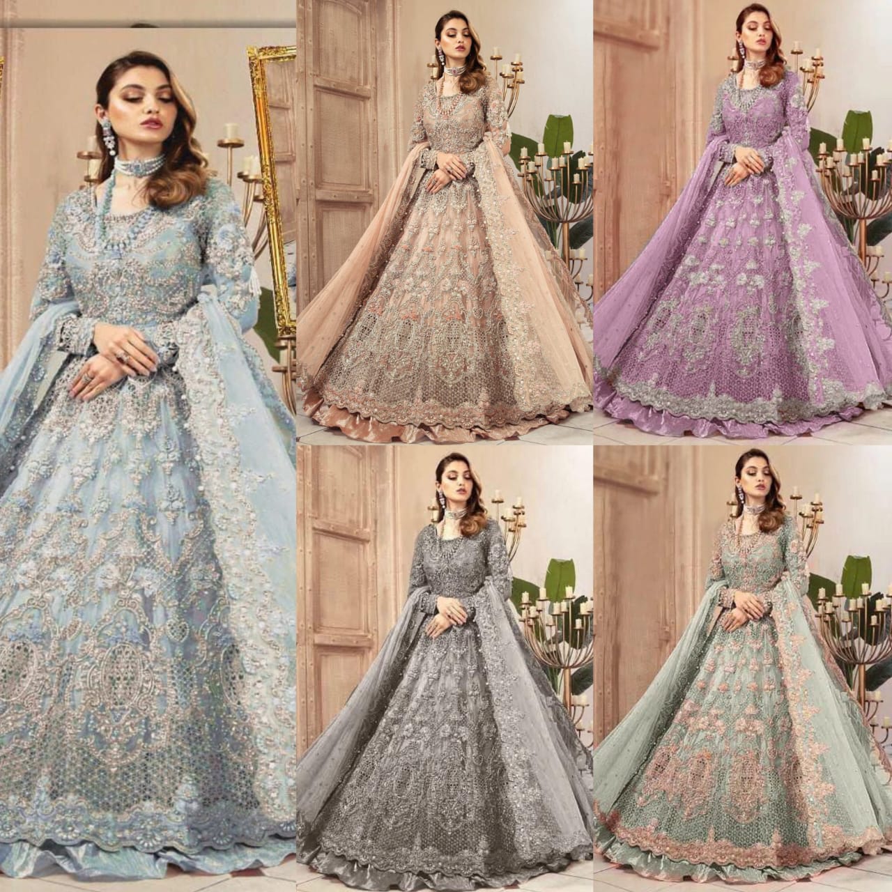 Maria.B Luxury Net Embroidered Hand Embellished Maxi – 3 Pcs Unstitched