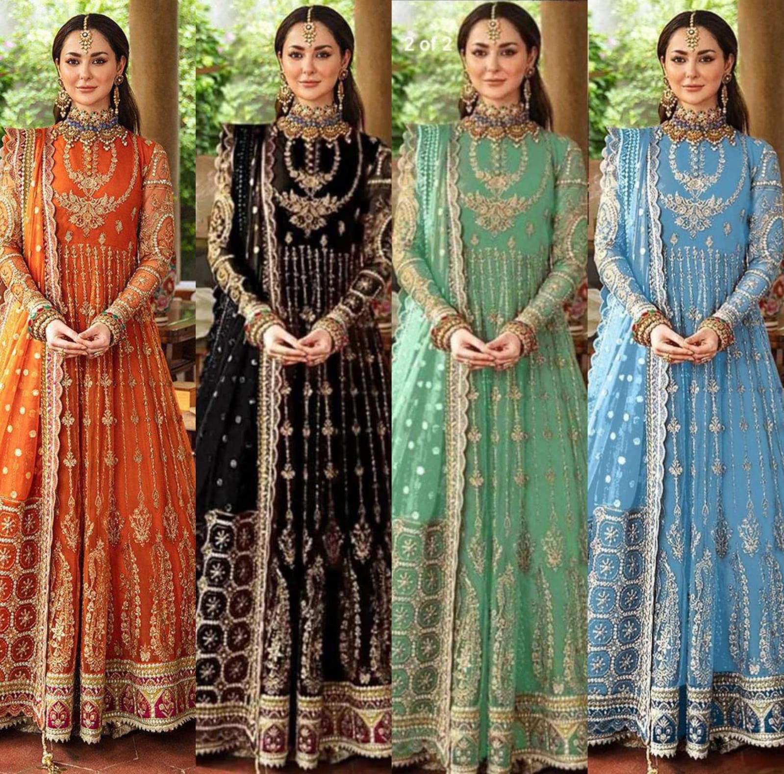 Afrozeh Luxury Net Embroidered Hand Embellished Maxi – 3 Pcs Unstitched