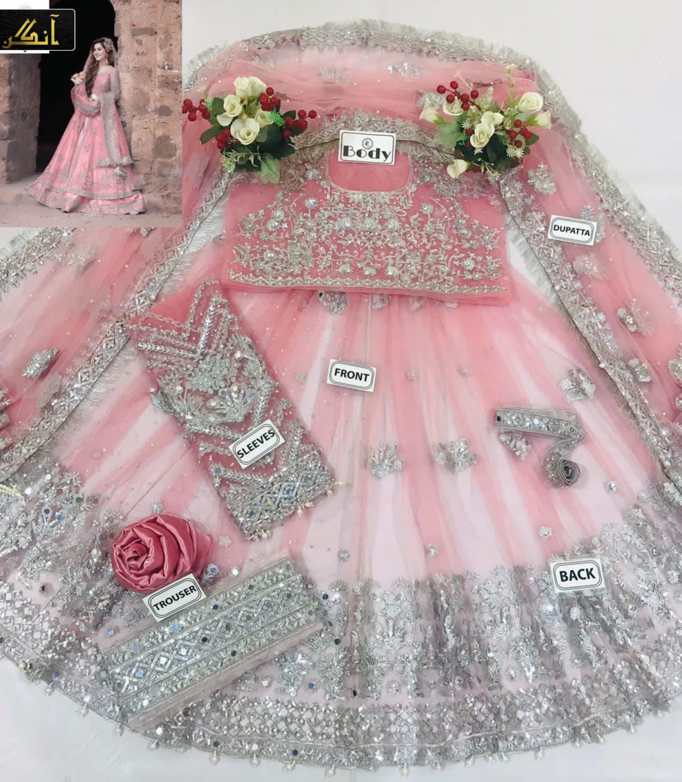 Kashee Bridal Net Maxi Embroidered Luxury Unstitched 3Pc Suit
