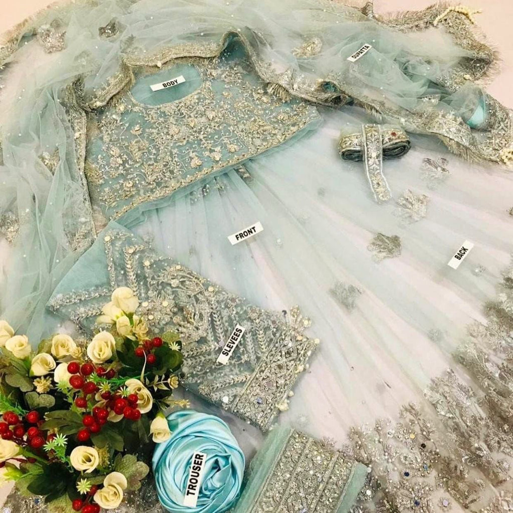 Kashee Bridal Net Maxi Embroidered Luxury Unstitched 3Pc Suit