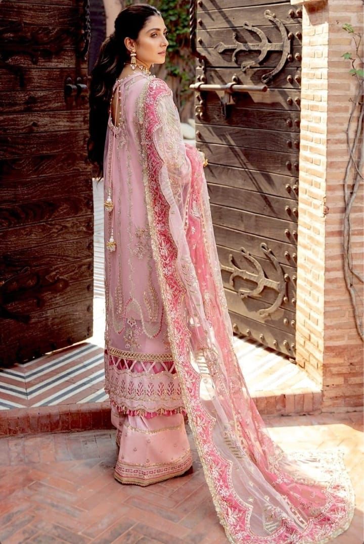 Afrozeh Organza Embroidered Luxury Unstitched 3Pc Suit