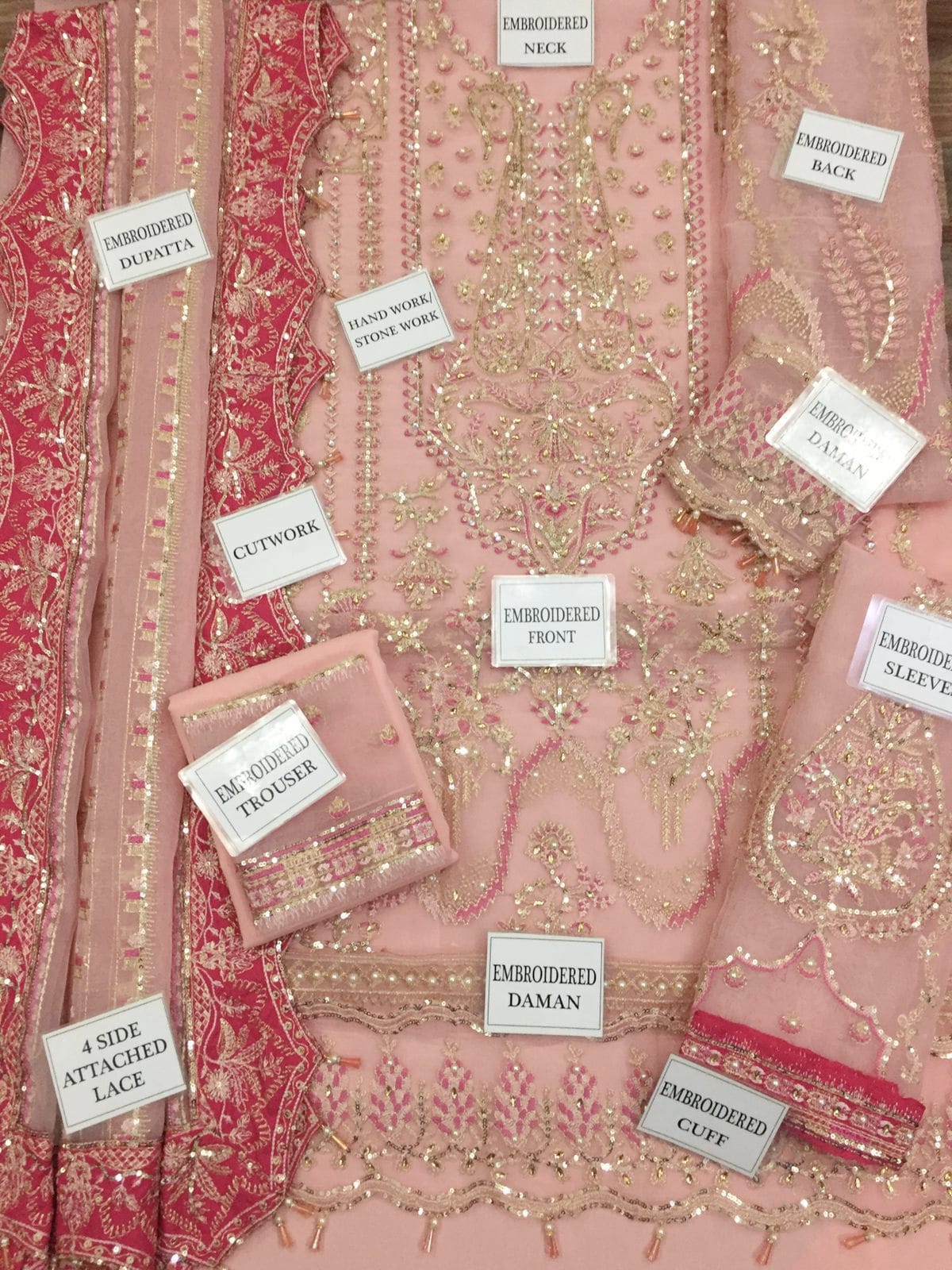 Afrozeh Organza Embroidered Luxury Unstitched 3Pc Suit