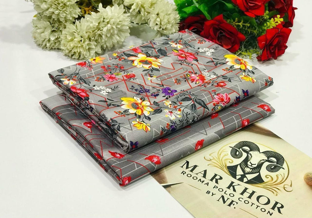 2 Pcs Floral Digital Printed Shirt & Trouser Collection – Micro Polo Cotton
