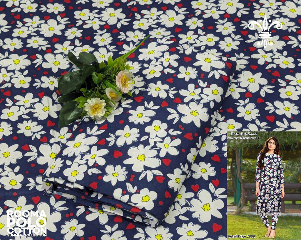 2 Pcs Floral Digital Printed Shirt & Trouser Collection – Micro Polo Cotton