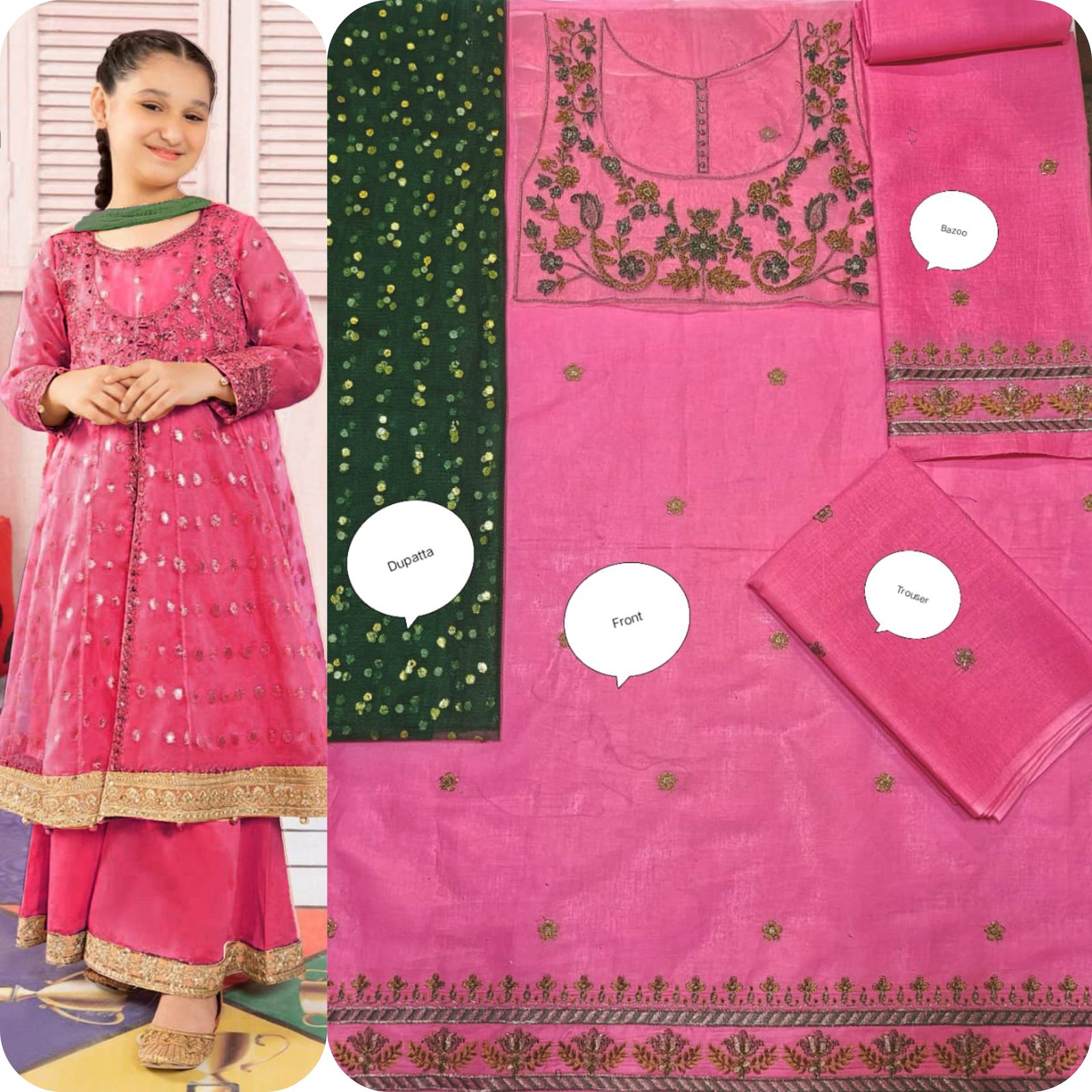 Maria B & LAAM Kids Luxury Cotton Lawn Embroidered Unstitched 3Pc Suit