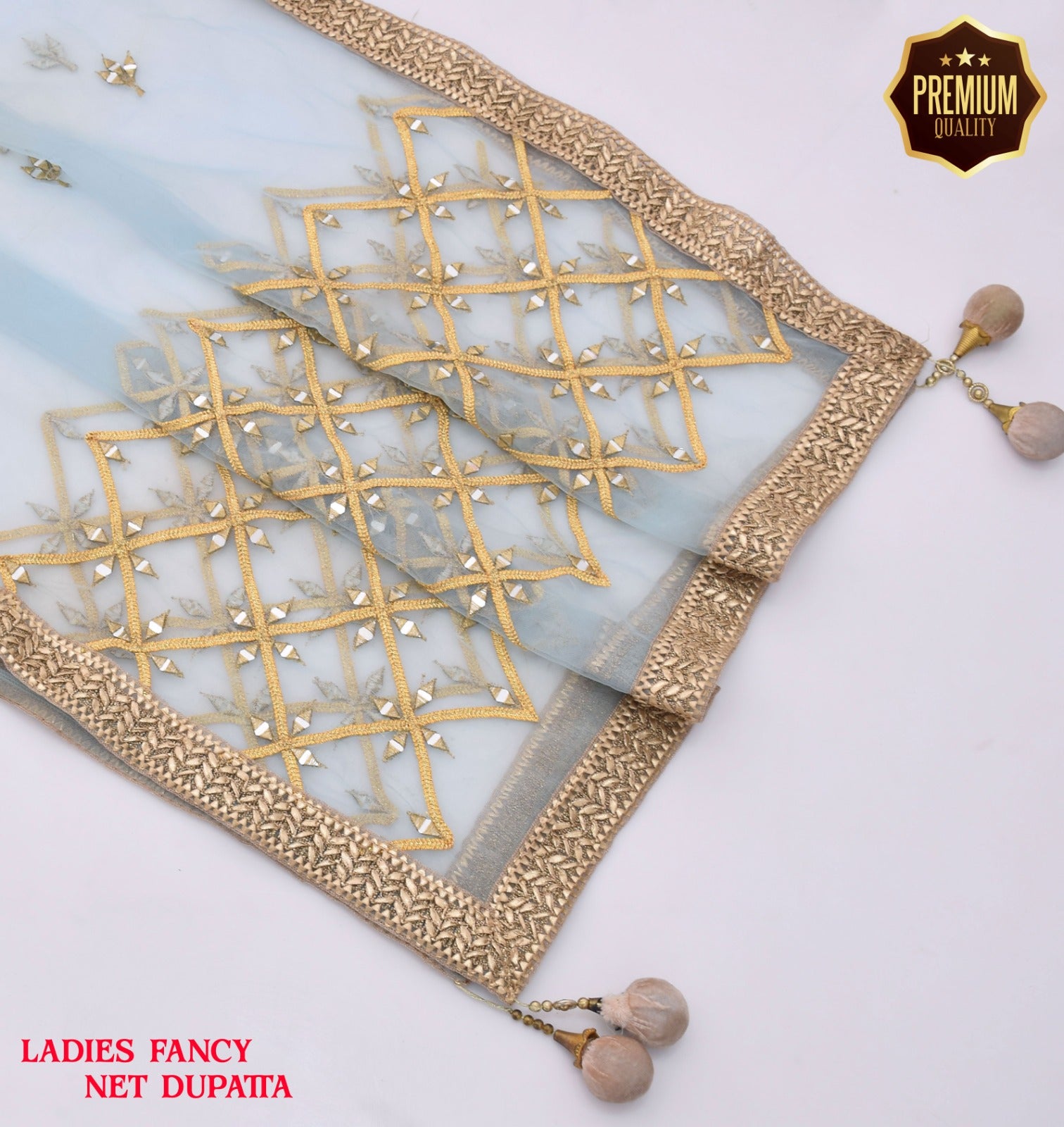 Net Fancy Wedding & Formal Dupatta Collection | Embroidered & Sheesha Work | Ready to Wear