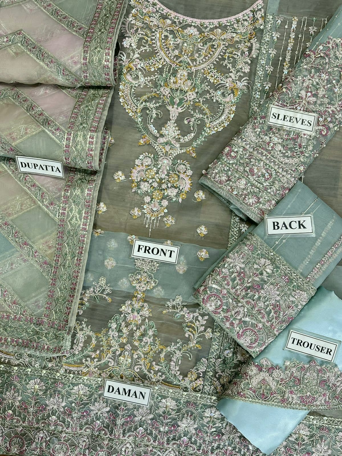 Kanwal Malik Organza Embroidered Moti Work Luxury Unstitched 3PC Suit – Noor-e-Libaas