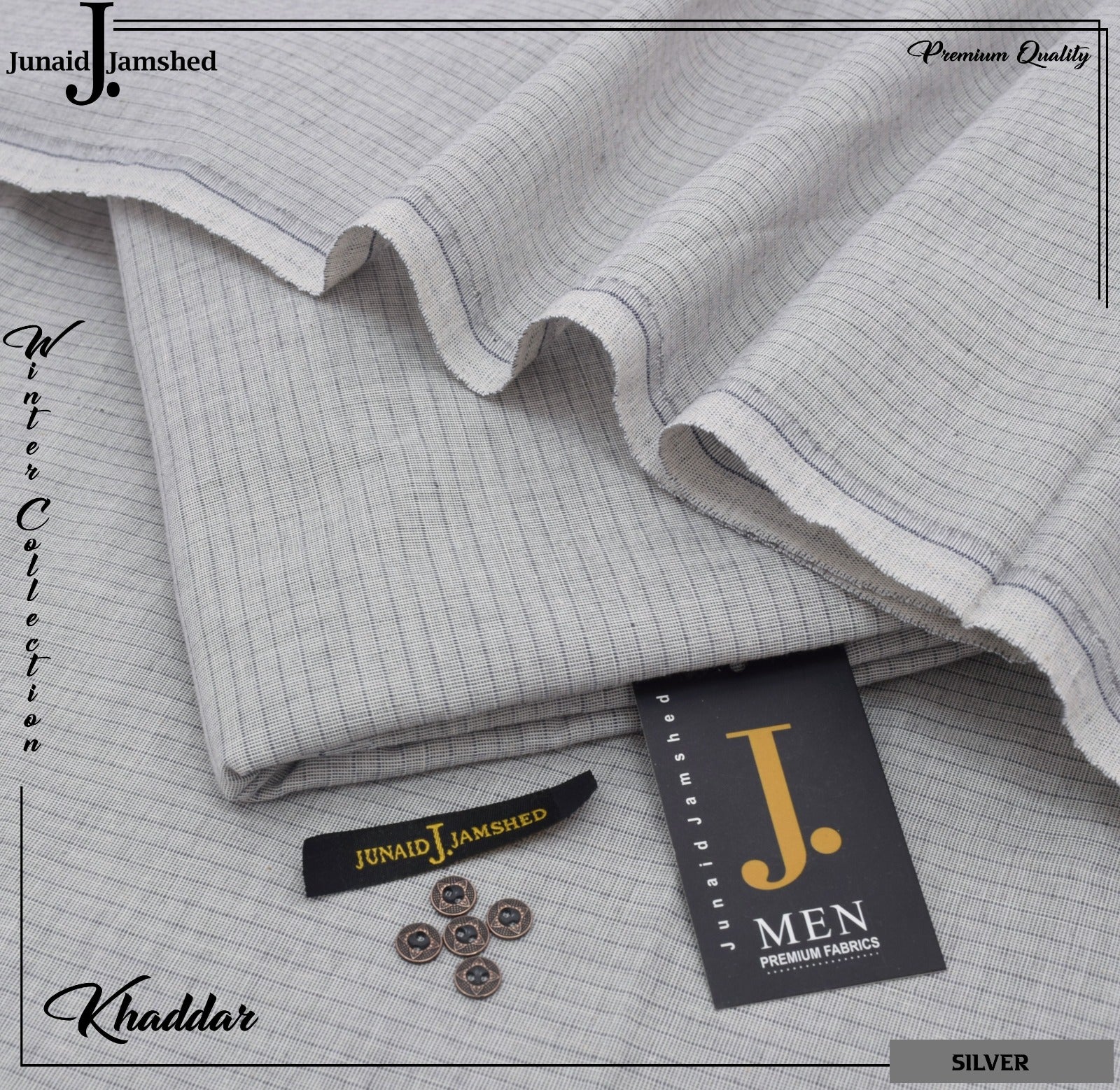 Noor-e-Libaas | JUNAID JAMSHAID Men's Luxury Khaddar Shirt | Fabric Cutting: 7 meters