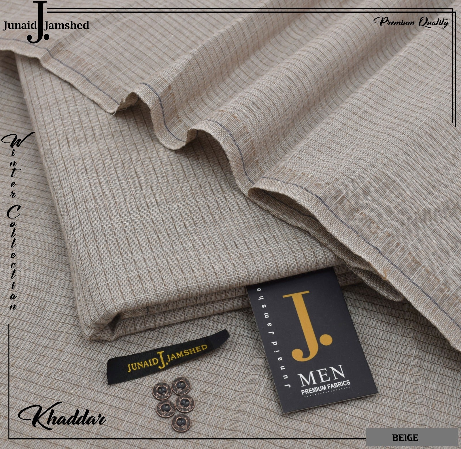 Noor-e-Libaas | JUNAID JAMSHAID Men's Luxury Khaddar Shirt | Fabric Cutting: 7 meters