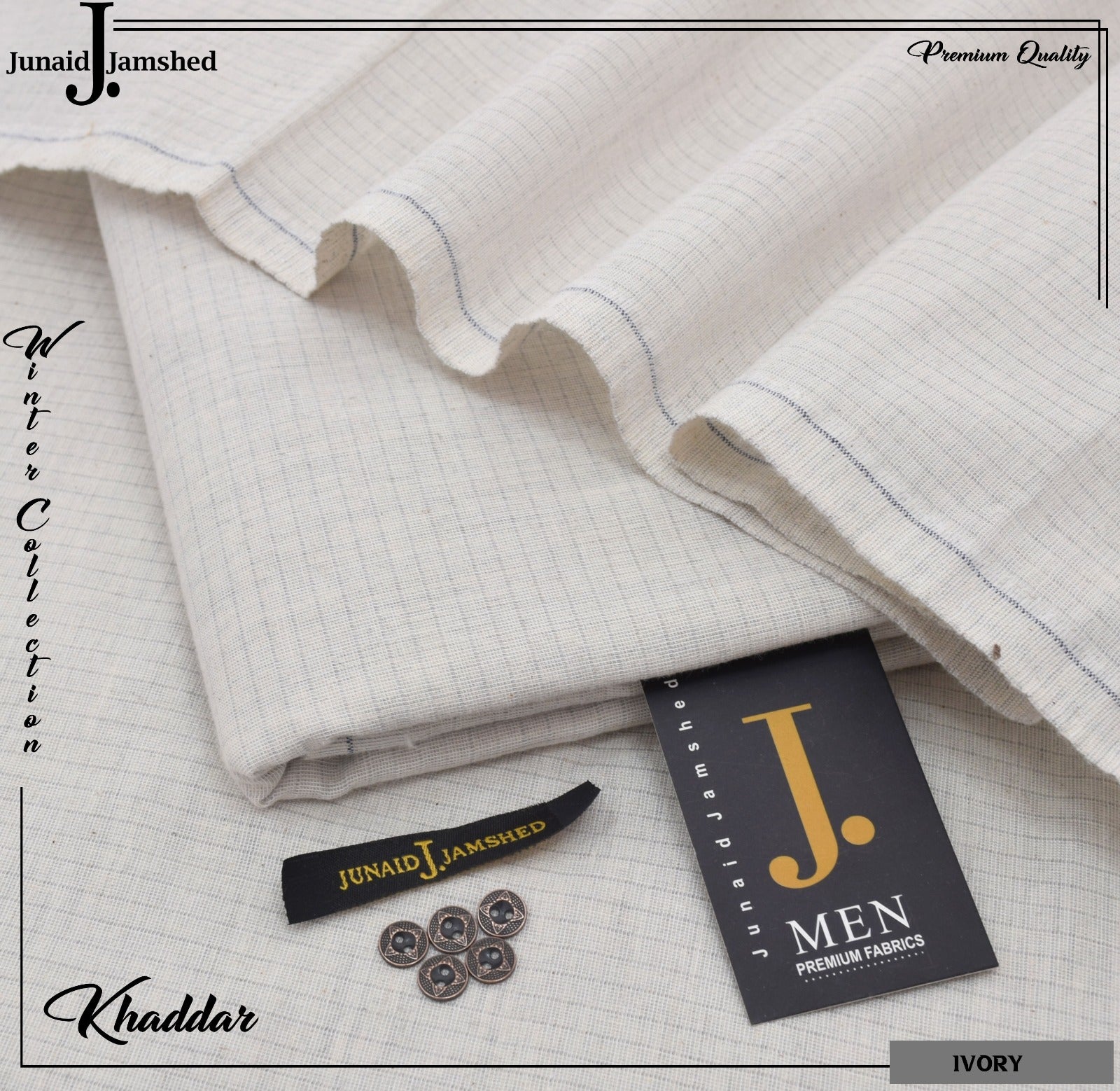 Noor-e-Libaas | JUNAID JAMSHAID Men's Luxury Khaddar Shirt | Fabric Cutting: 7 meters