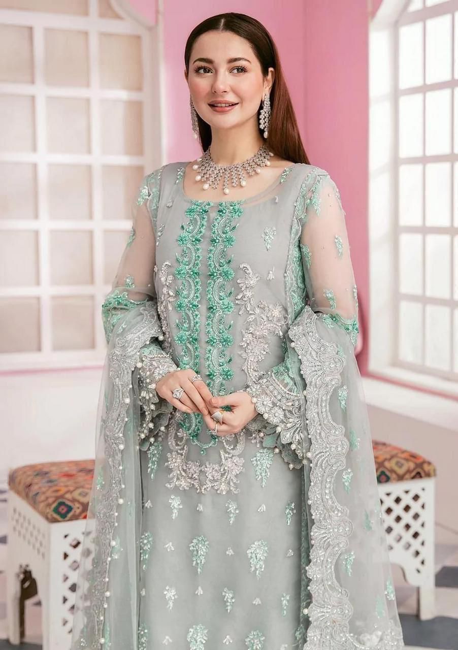 ELAF Organza Embroidered & Sequence Handwork Unstitched 3PC Suit – Noor-e-Libaas