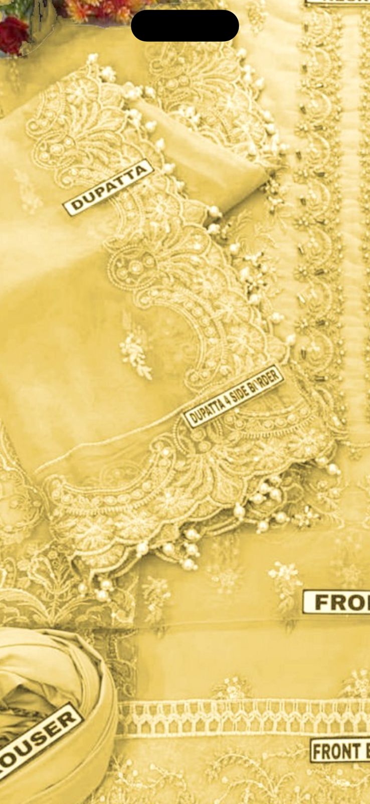 ELAF Organza Embroidered & Sequence Handwork Unstitched 3PC Suit – Noor-e-Libaas