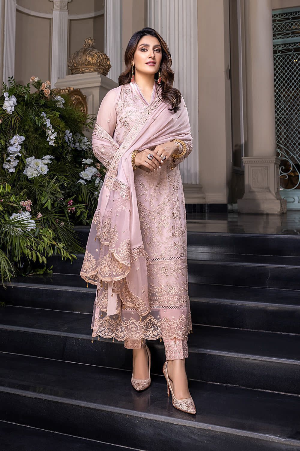 AZURE Chiffon Embroidered Luxury Unstitched 3PC Suit – Noor-e-Libaas