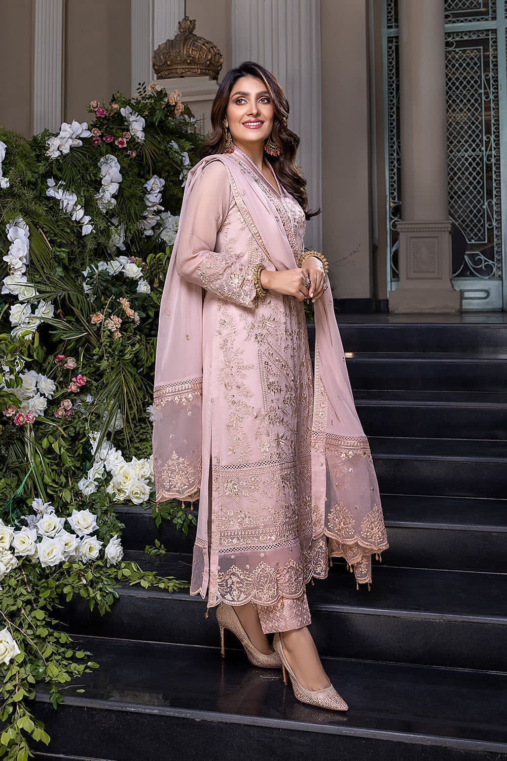 AZURE Chiffon Embroidered Luxury Unstitched 3PC Suit – Noor-e-Libaas