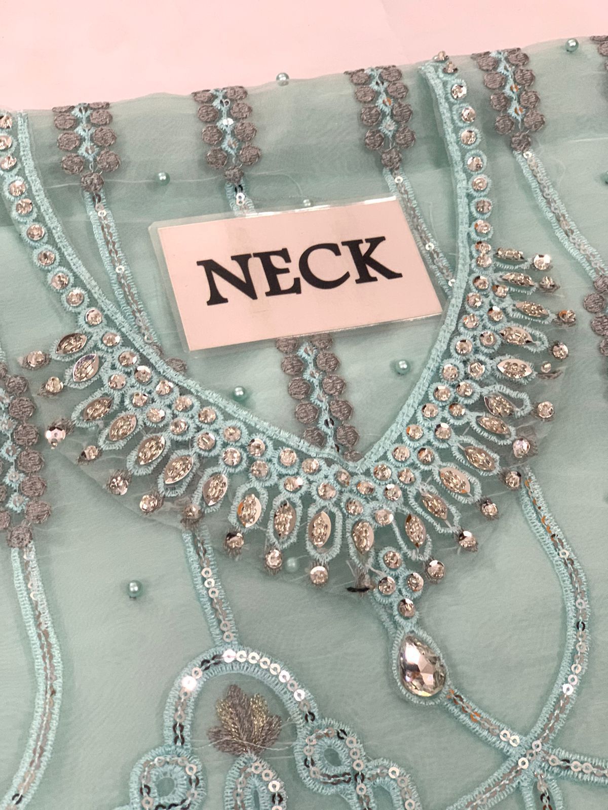 Flossie Organza Embroidered Cutwork Adda Work Luxury Unstitched 3PC Suit – Noor-e-Libaas