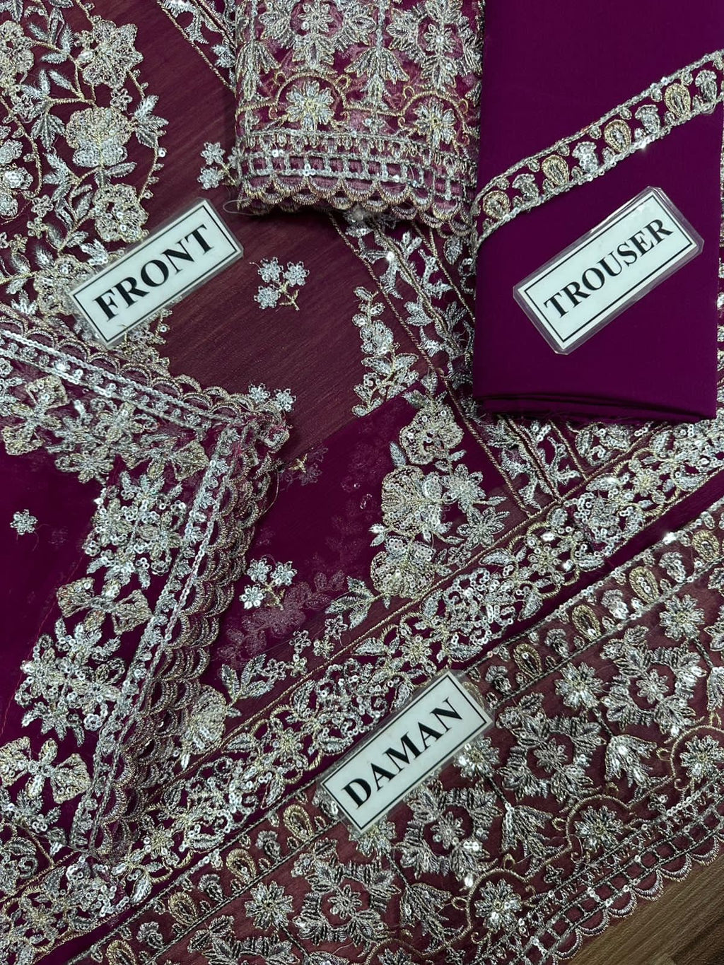 Asim Jofa Chiffon Embroidered Sequence Luxury Unstitched 3PC – Noor-e-Libaas