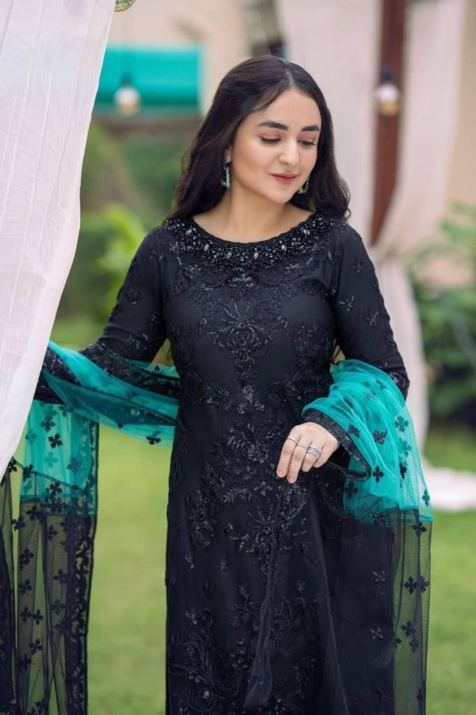 Serene Imrozia Net Embroidered Hand Work Unstitched 3PC – Noor-e-Libaas