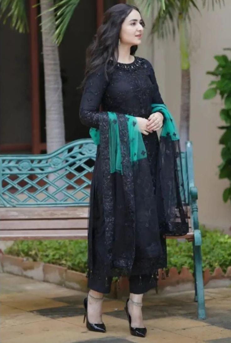 Serene Imrozia Net Embroidered Hand Work Unstitched 3PC – Noor-e-Libaas