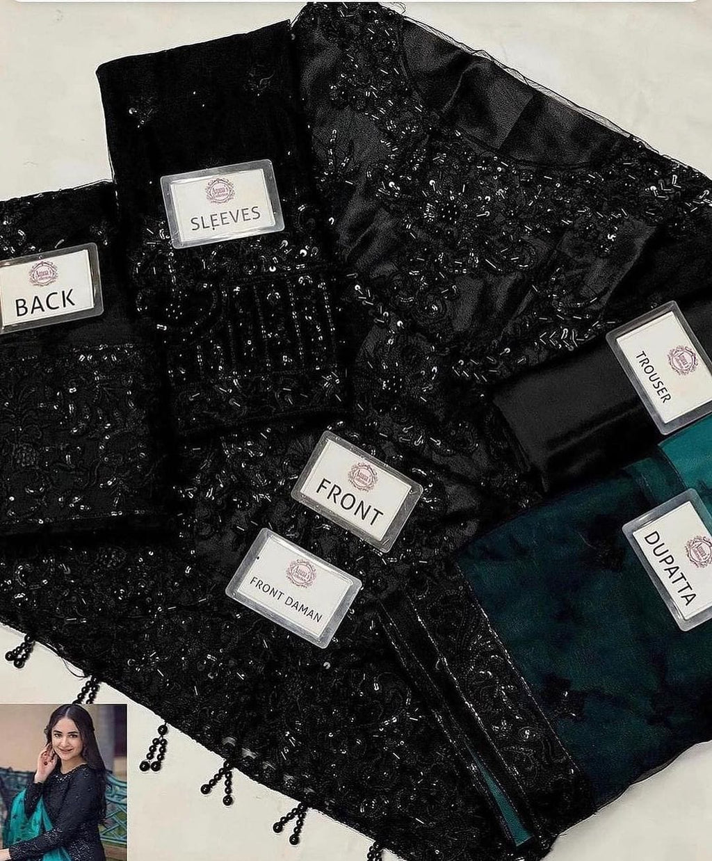 Serene Imrozia Net Embroidered Hand Work Unstitched 3PC – Noor-e-Libaas