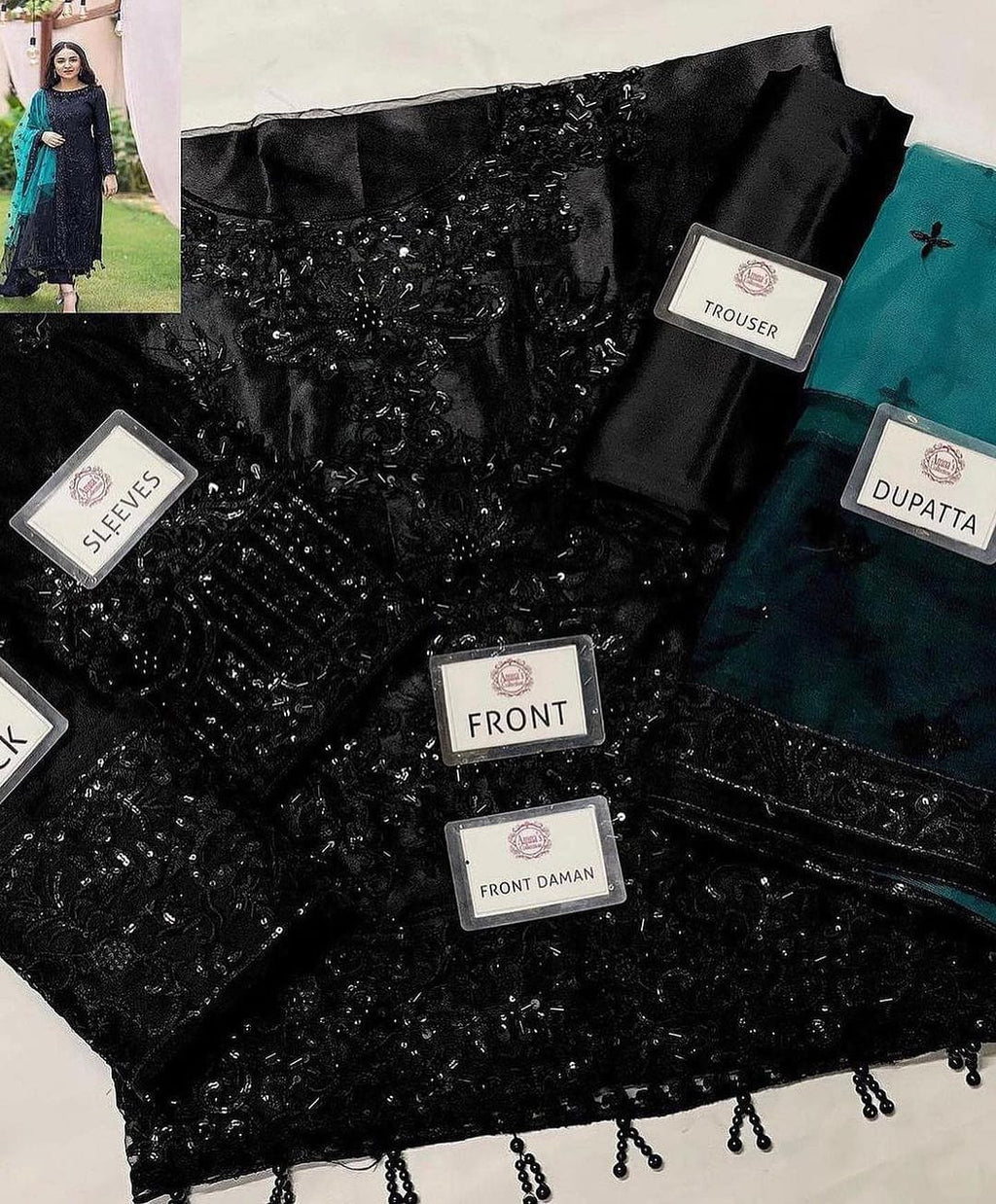 Serene Imrozia Net Embroidered Hand Work Unstitched 3PC – Noor-e-Libaas