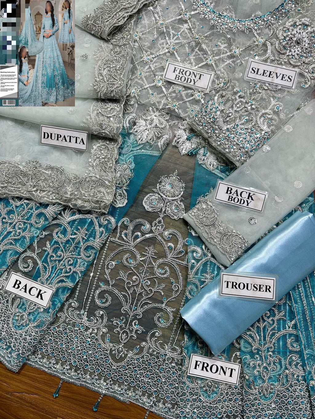 Maria.B Net Embroidered Hand Embellished Luxury Maxi Unstitched 3PC – Noor-e-Libaas