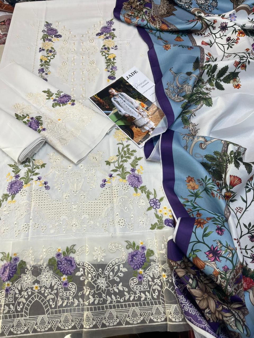 Jade Luxury Embroidered Dhanak 3-Piece Suit with Soft Wool Shawl – Winter 2025