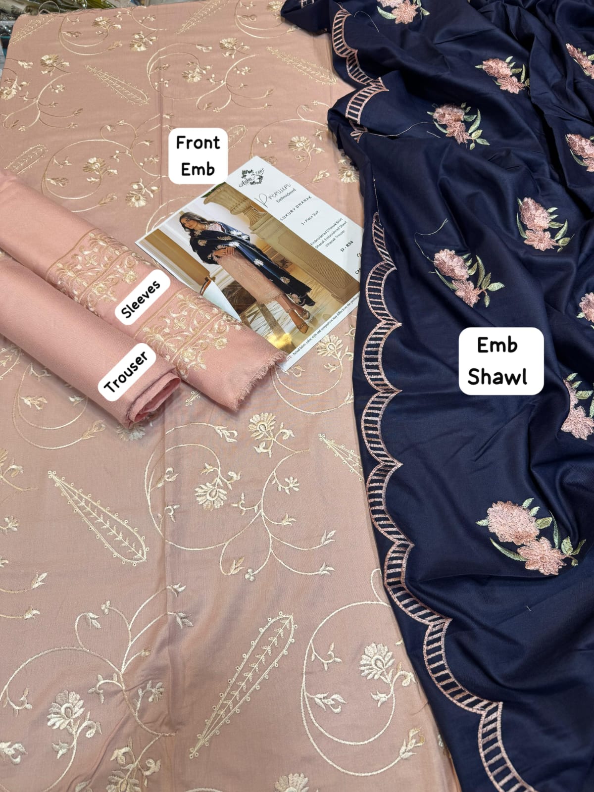 Agha Noor Luxury Embroidered Dhanak 3-Piece Suit – Winter Collection 2025