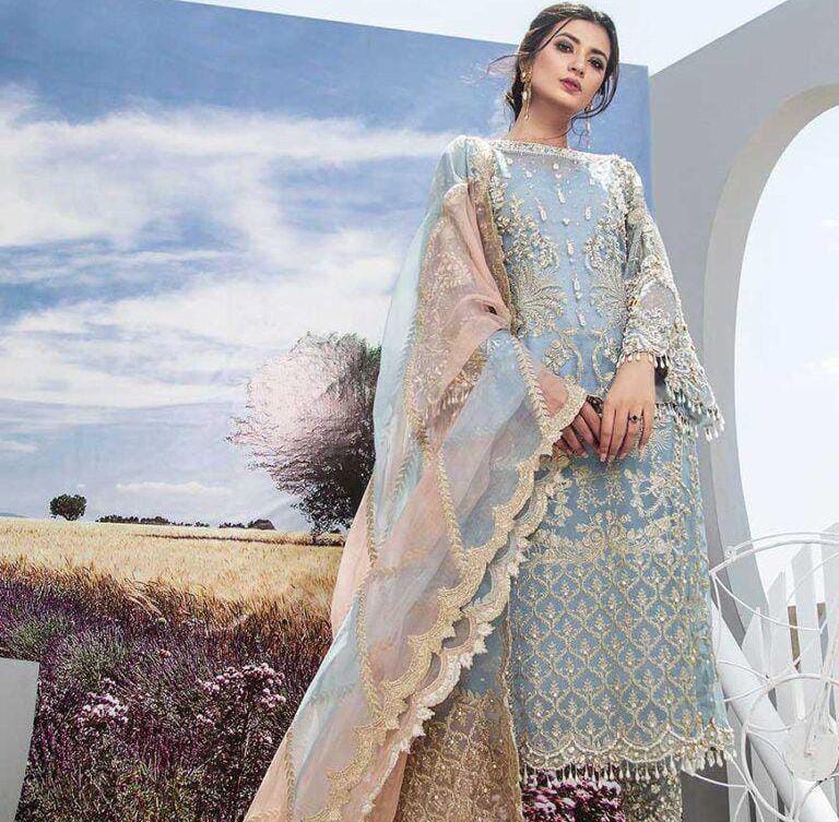 AGHA NOOR Premium Organza Embroidered 3PC Luxury Collection
