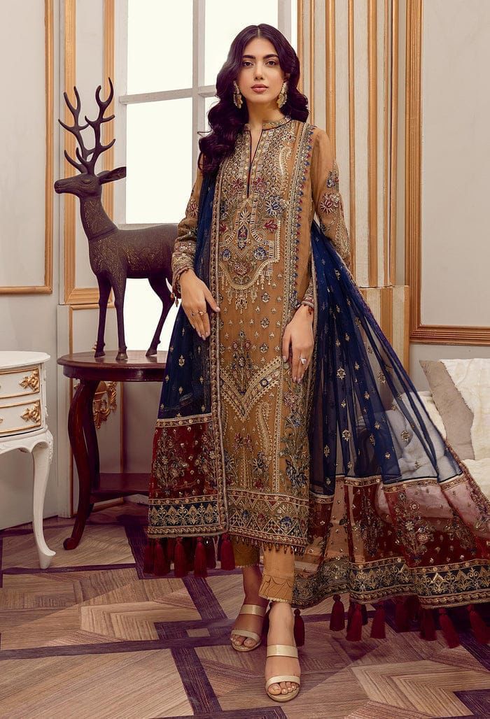 Adan Libas Organza Embroidered Party Wear Luxury Unstitched 3PC Suit