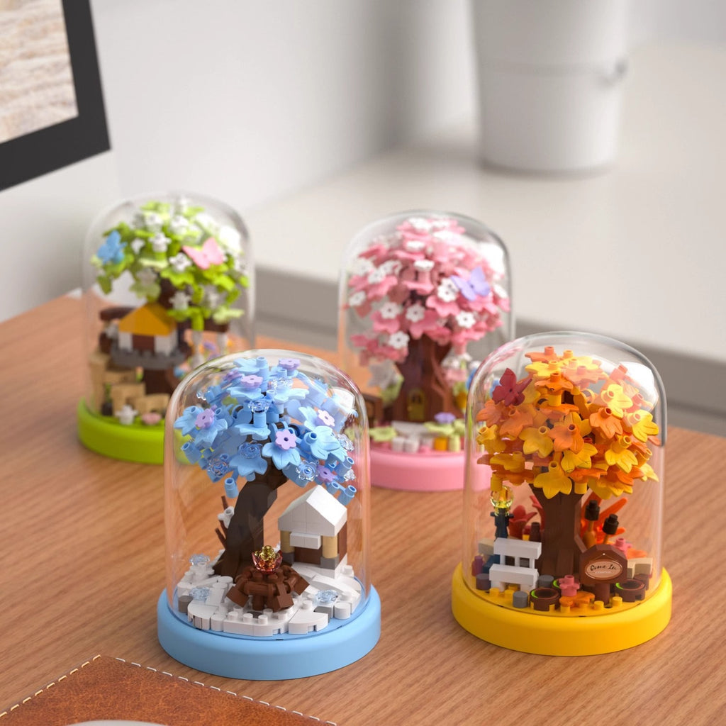 Building Block Bouquet Cherry Blossom Tree House | Creative Micro Particle DIY Set