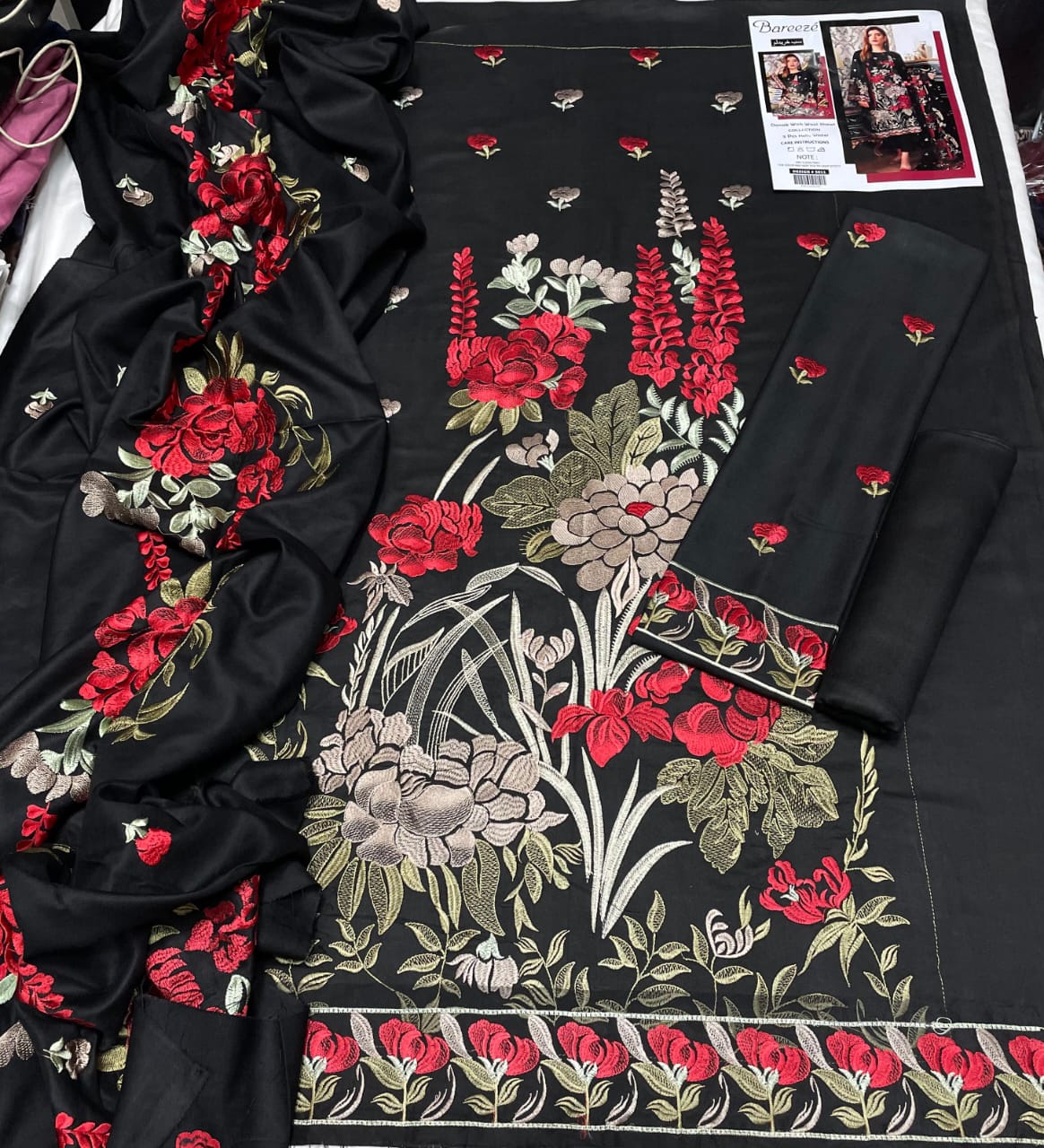 Kaysaria Luxury Embroidered Dhanak 3-Piece Suit with Heavy Shawl – Winter 2025