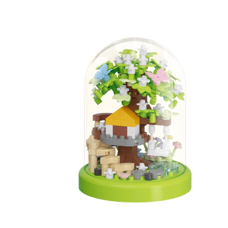 Building Block Bouquet Cherry Blossom Tree House | Creative Micro Particle DIY Set