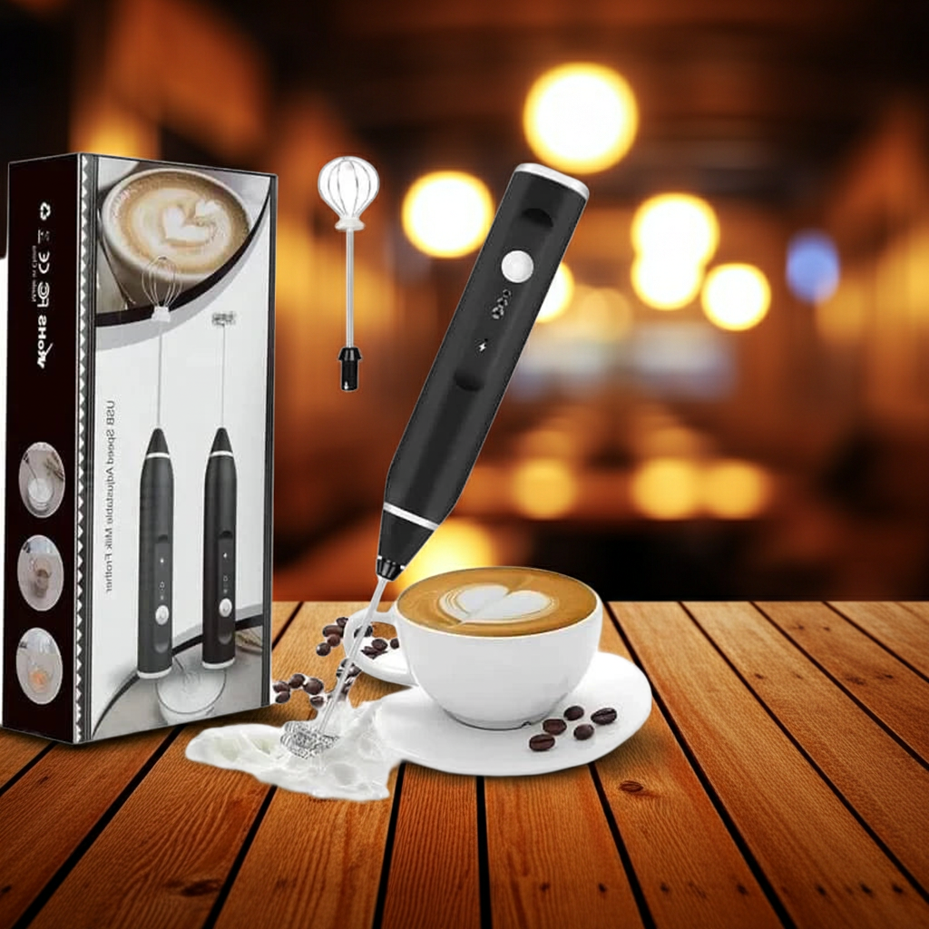 Coffee Mixer Rechargeable Milk Shaker Maker Frother – USB Charging, 3-Speed Adjustable Handheld Coffee Beater