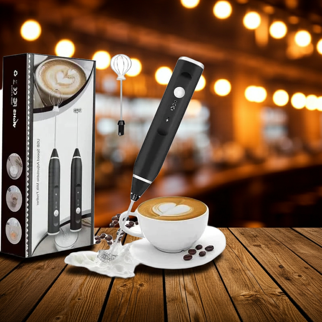 Coffee Mixer Rechargeable Milk Shaker Maker Frother – USB Charging, 3-Speed Adjustable Handheld Coffee Beater