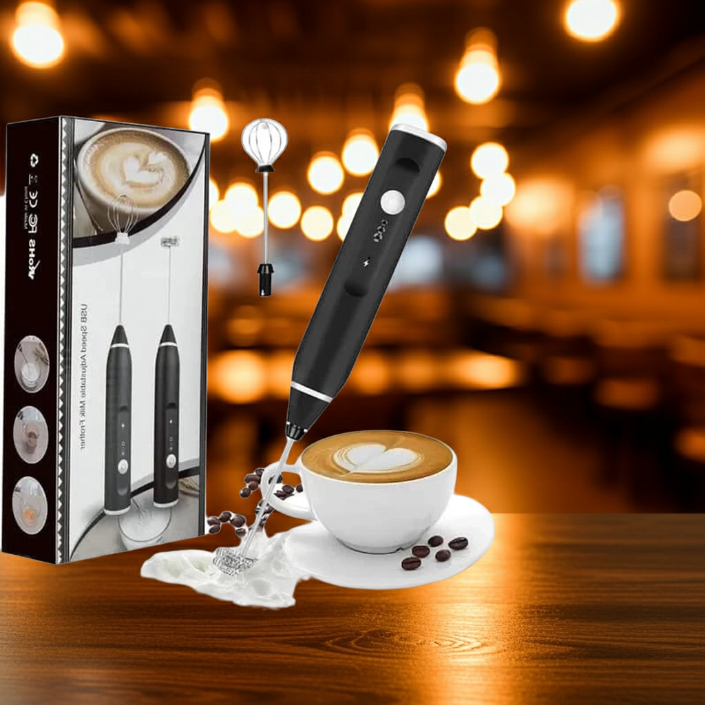 Coffee Mixer Rechargeable Milk Shaker Maker Frother – USB Charging, 3-Speed Adjustable Handheld Coffee Beater